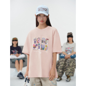 夏季 半袖 青少年百搭衣服 T恤男潮牌潮流宽松大码 卡通印花重磅短袖