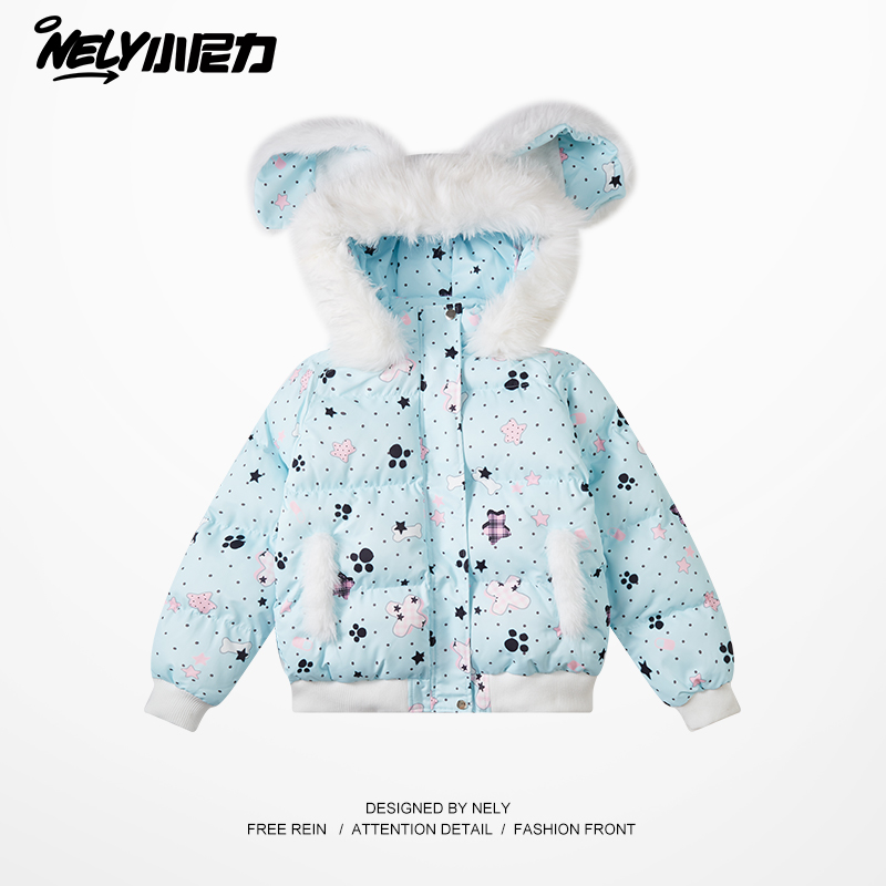 可爱耳朵毛领棉衣外套