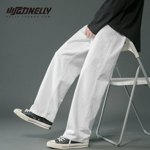 小尼力四季宽松牛仔裤男女款长裤