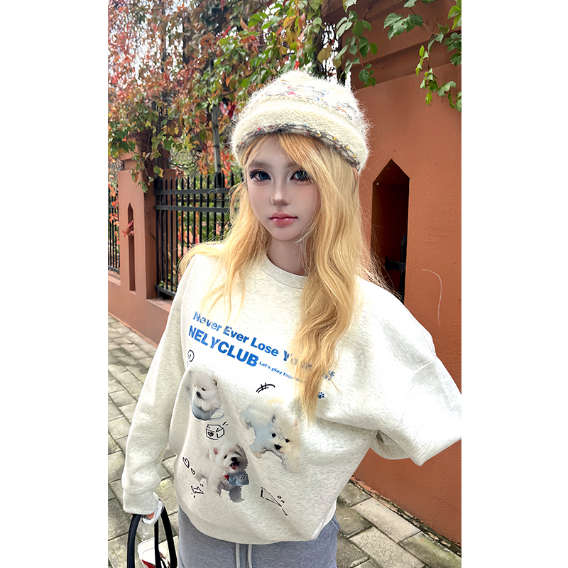 小尼力西高地印花圆领卫衣