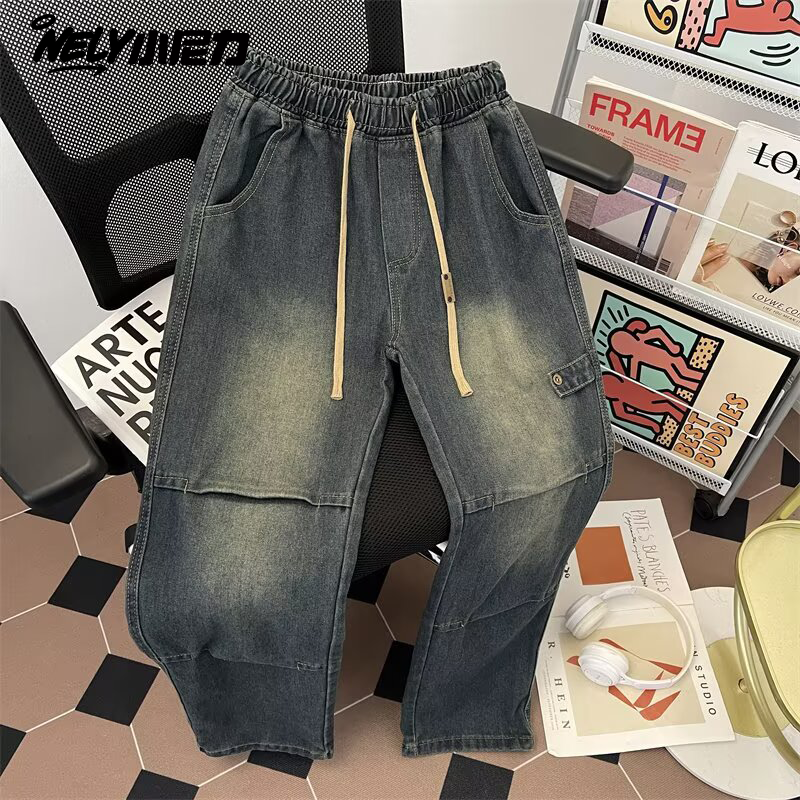 小尼力复古潮牌牛仔长裤