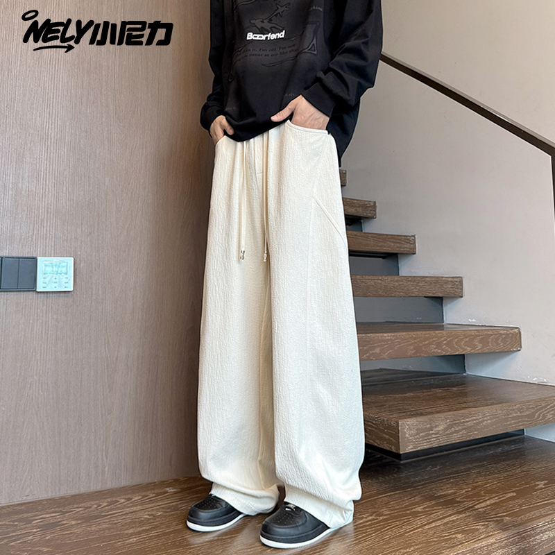 复古ins潮流潮牌运动长裤