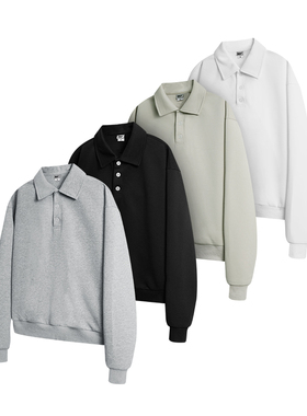 NELY小尼力25SS重磅360g双面华棉Polo卫衣 翻领Boxy版型亲肤保暖