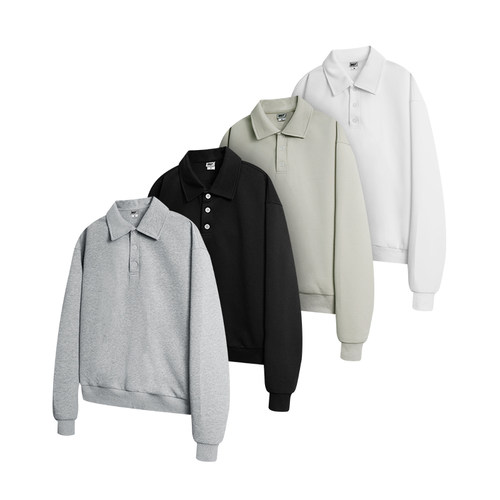 NELY小尼力26SS重磅360g双面华棉Polo卫衣 翻领Boxy版型亲肤保暖