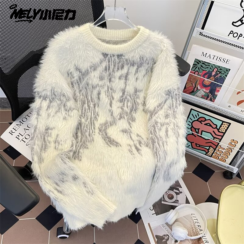 小尼力复古毛绒针织衫毛衣