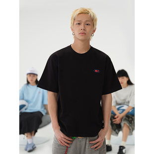 休闲上衣服夏季 短袖 t恤男日系简约纯棉重磅体恤宽松潮流百搭美式