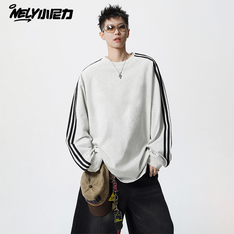 小尼力复古嘻哈潮牌长袖T恤