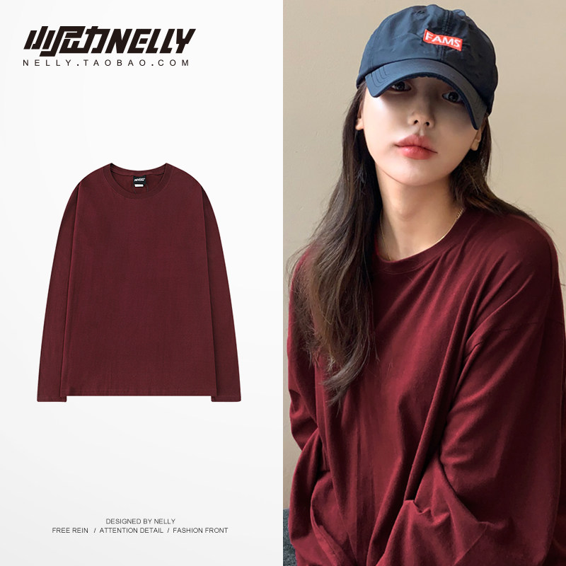 小尼力高街圆领打底T恤男女长袖