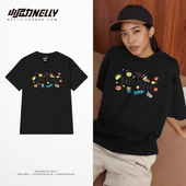 体恤上衣 t恤男女潮牌宽松潮ins半袖 趣味字母印花夏季 休闲印花短袖