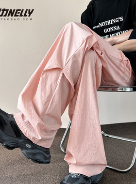 小尼力伞兵工装裤男女夏季薄款潮牌ins宽松直筒裤阔腿休闲长裤子