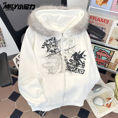 小尼力复古毛领连帽卫衣