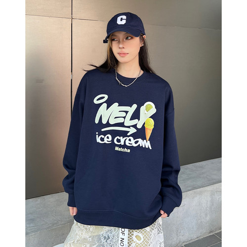 潮牌冰激凌设计感圆领卫衣