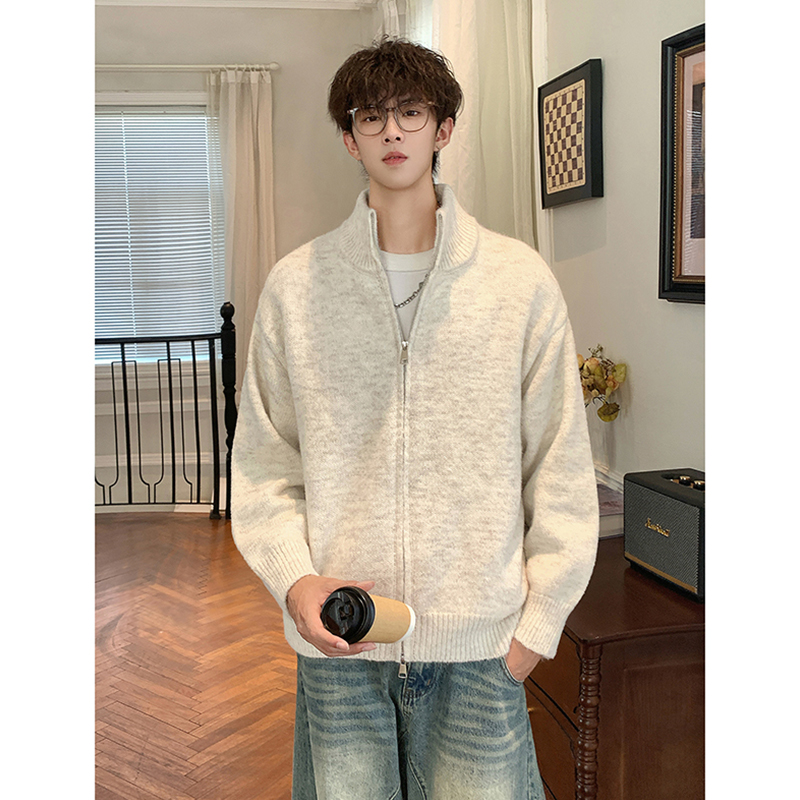 小尼力潮牌拉链毛衣针织衫