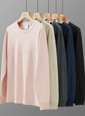 小尼力260克重磅打底衫男女秋冬内搭白色男士纯棉长袖T恤体恤衣服