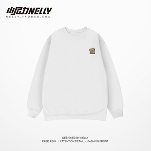 ins港风休闲bf风长袖 圆领百搭情侣装 大码 潮牌小熊卫衣男潮秋冬款