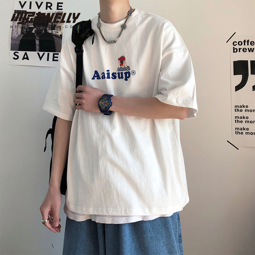 凉感短袖t恤美式字母印花