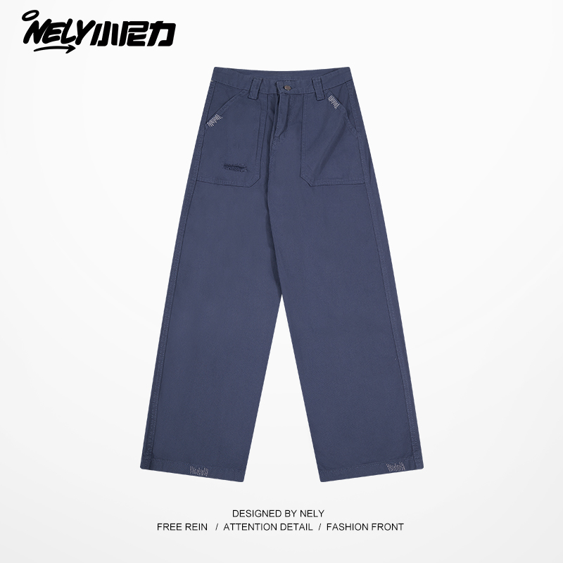 小尼力复古潮牌工装长裤