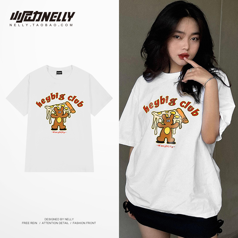 HEYBIG嘻哈潮牌圆领短袖T恤情侣