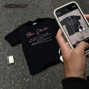 街头潮牌痞帅宽松休闲圆领半袖 2026夏季 t恤男女美式 纯棉短袖 新款