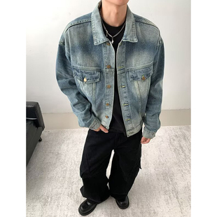 修身 2025春夏季 牛仔外套男宽松大码 工装 百搭夹克港风 潮牌ins薄款