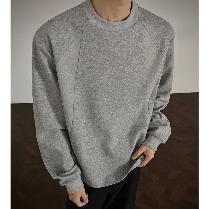 潮牌cleanfit纯色圆领卫衣