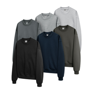 nely小尼力圆领磨毛保暖长绒棉外套男女boxy卫衣套头cleanfit纯色