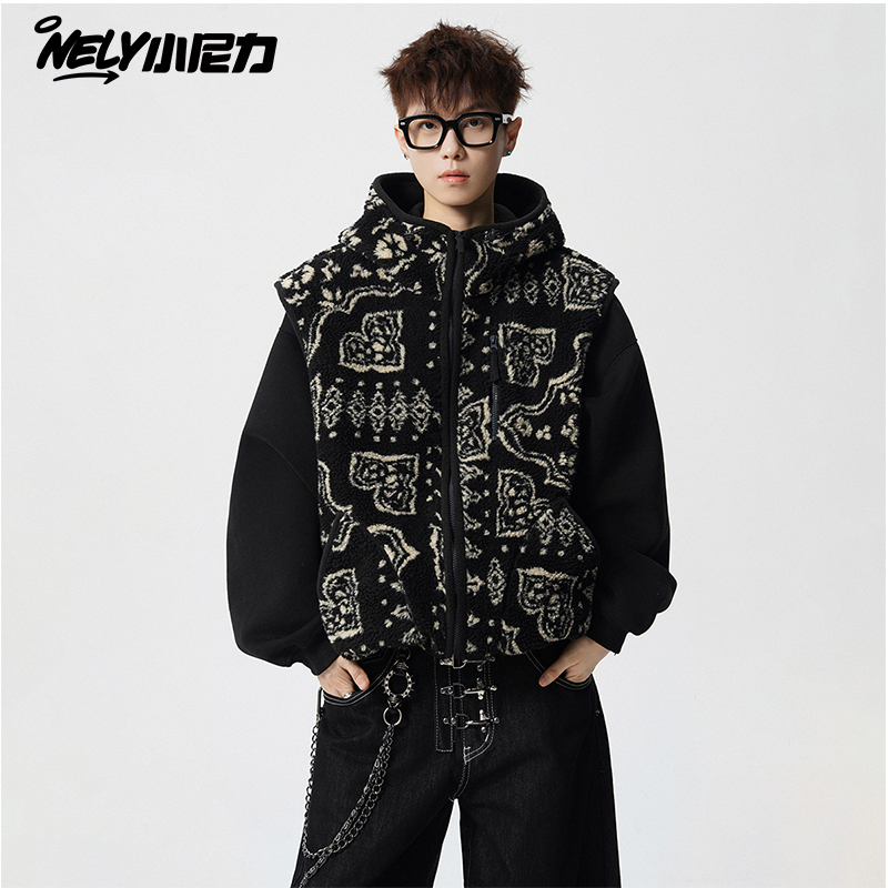 民族风羊羔毛马甲外套