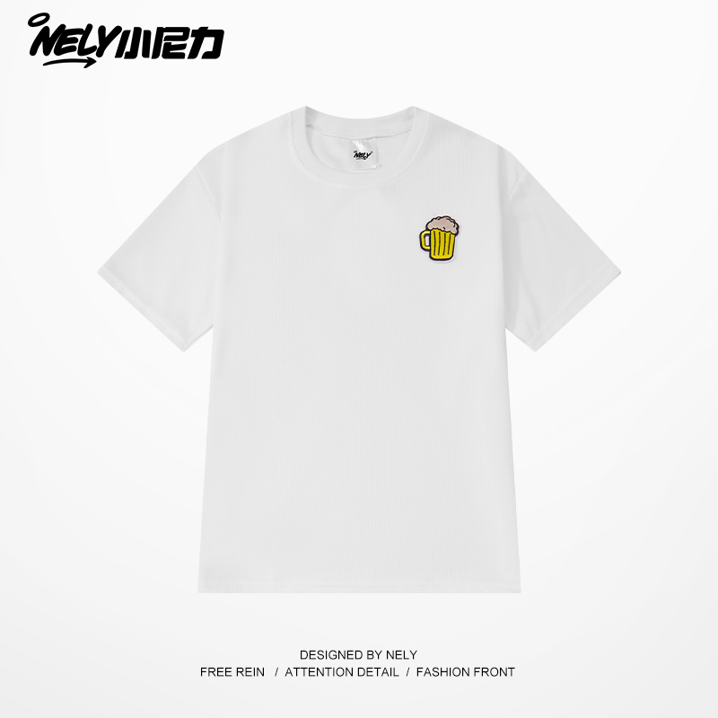 小尼力美式刺绣短袖男女