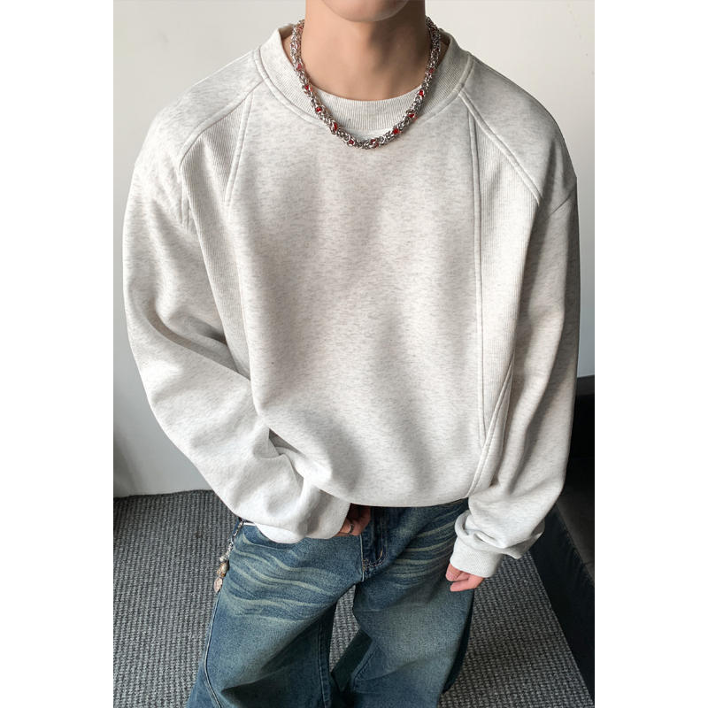 潮牌纯色解构圆领卫衣