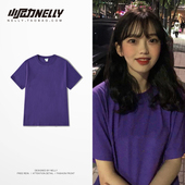 HEYBIG基础款 港风纯色圆领情侣男女纯棉宽松ins2026短袖 百搭T恤BF