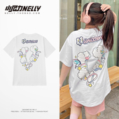 潮流半袖 纯色夏季 纯棉嘻哈ins上衣bf t恤男韩版 小尼力潮牌港风短袖