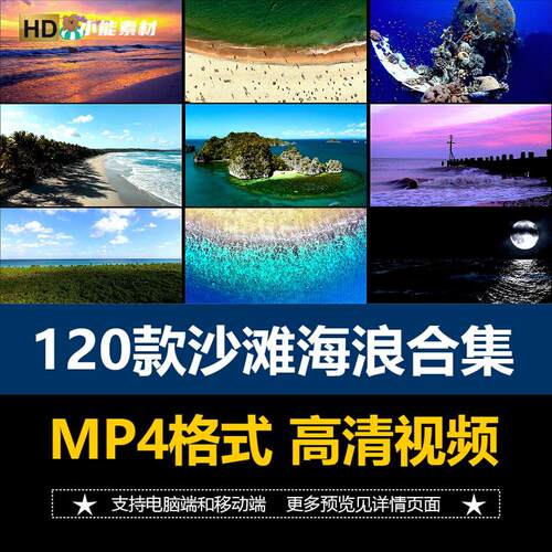 大海海浪视频素材海沙滩