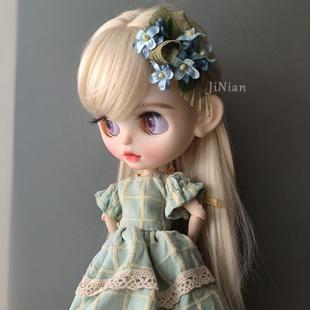 小布blythe头饰 发夹 油画花朵宫廷风格六分娃边夹娃娃刘海夹