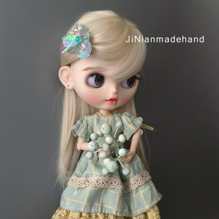 BJD发饰 小布blythe头饰 串珠亮片DIY发夹 娃娃道具 六分刘海夹