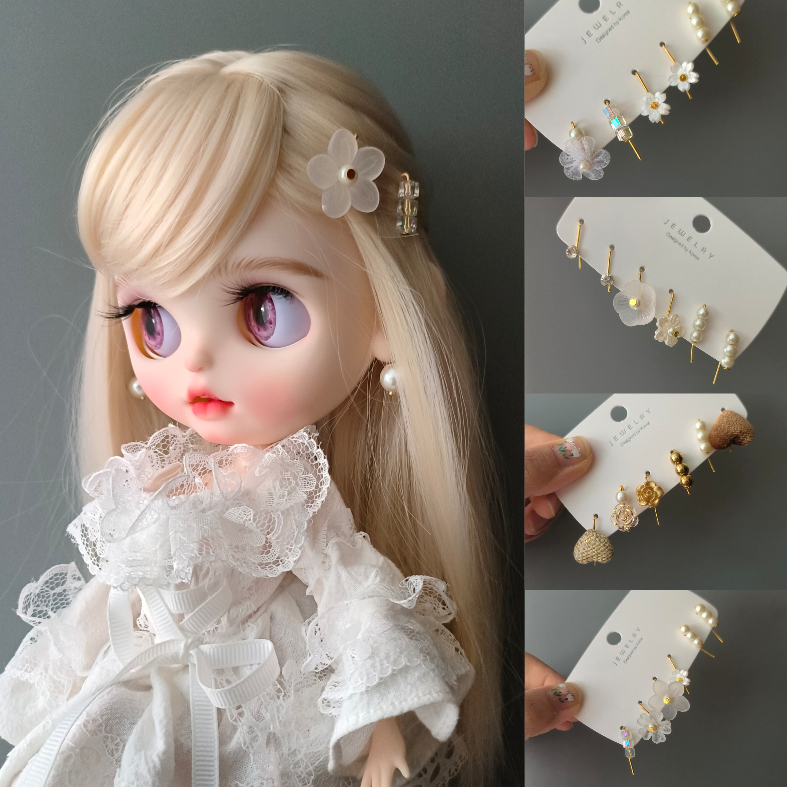 blythe小布发夹头饰珍珠