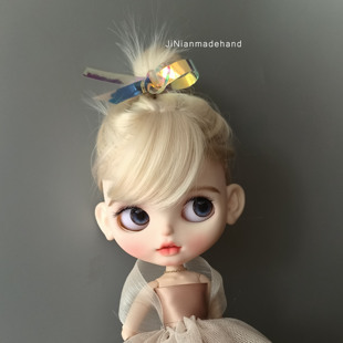BJD发饰 小布blythe头饰发饰 镭射幻彩五彩小发夹 刘海夹娃娃道具