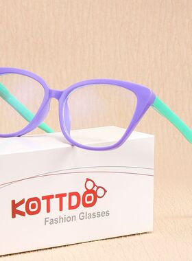 时尚大框猫眼年轻老花镜撞色防蓝光弹簧腿眼镜中老年阅读眼镜批发