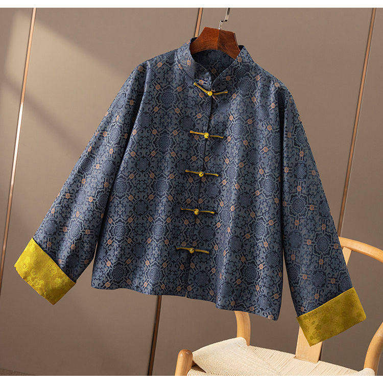 ￥1290 秒！ 宋锦新中式重磅真丝连裁袖外套汉服女春天家6N55