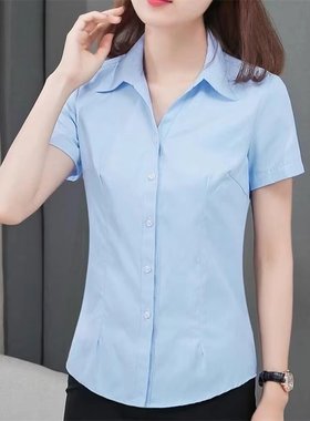 以檬收腰工装短袖棉斜纹职业装