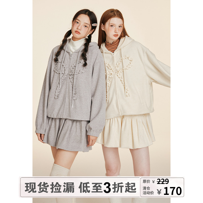 TAKEANAP午睡蝴蝶结卫衣半裙套装