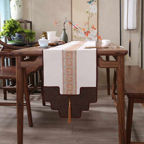 中国风古典刺绣轻奢高级感桌旗