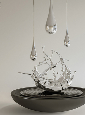 创意水景浪花不锈钢雕塑摆件定制