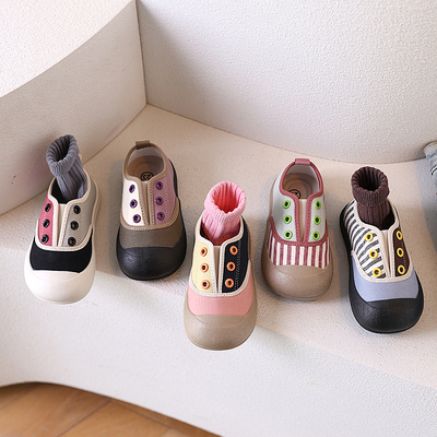 宝宝一脚蹬童鞋小童1-3-6岁幼儿园室内鞋儿童帆布鞋男童女童鞋子