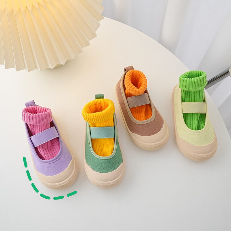 2022韩版女童宝宝百搭一字小布鞋儿童春季新款一脚蹬小童春秋布鞋