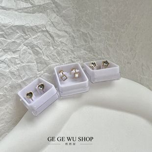 GGW 钛钢小巧星星爱心螺丝拧扣耳钉316L超保色耳骨钉睡觉免摘耳环