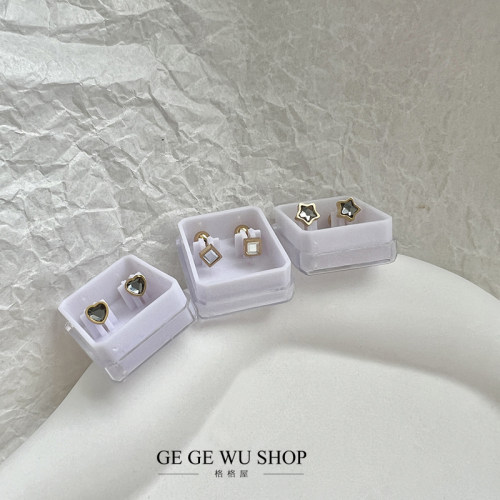 GGW 钛钢小巧星星爱心螺丝拧扣耳钉316L超保色耳骨钉睡觉免摘耳环