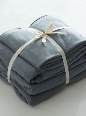 ZZ超柔纯棉全棉针织棉纯色床单床笠单双人床1.2 1.5 1.8床银灰色