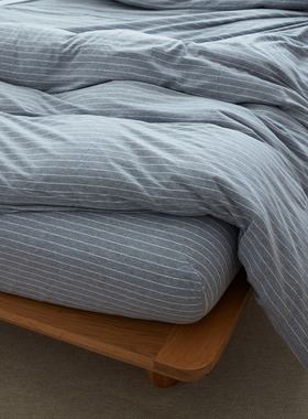 ZZ超柔纯棉全棉针织棉床单床笠床垫套席梦思1.5床1.8床1.2灰色条