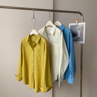 小优～2025春秋夏多巴胺色系薄款防晒衬衫开衫外套空调衣女士