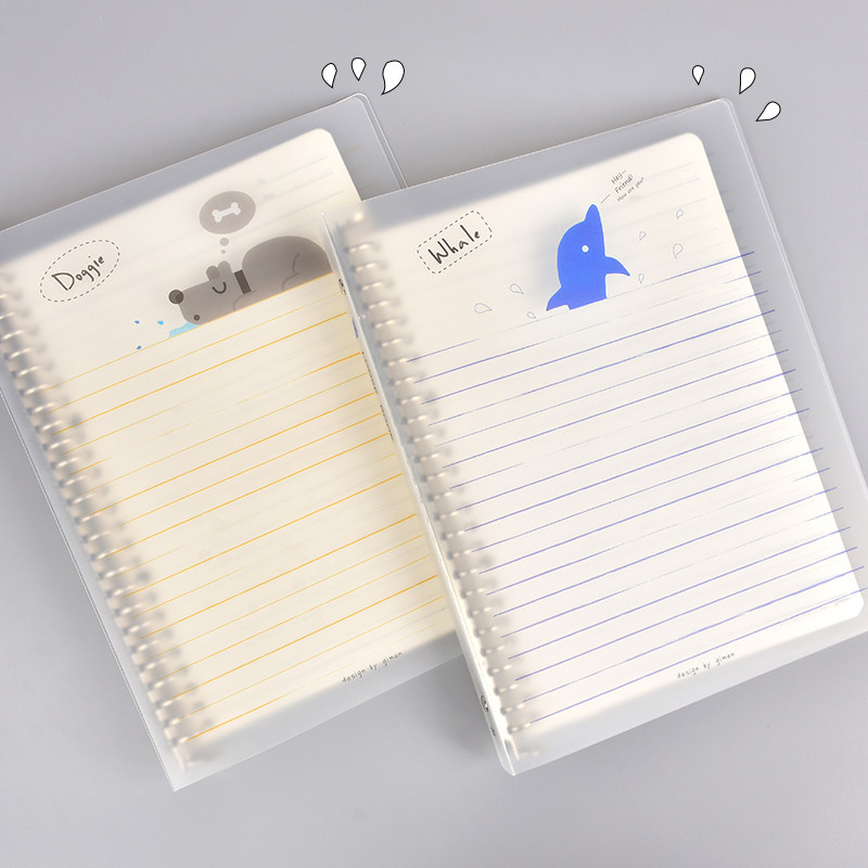 巨门b5活页本小清新可爱动物学生大容量笔记本可拆卸款本子pp封面